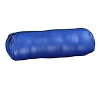 Oxford Trousse ronde ELBA 22x6 cm – cuir teinté, fermeture éclair, bleu roi