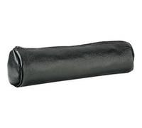 Oxford Trousse Elba Rond Cuir Ébène Noir 21x6 cm à fermeture éclair