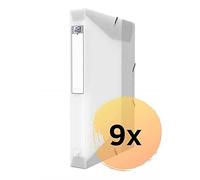 Elba Hawaï 100200581 Lot de 9 Boites de Classement en Polypropylene Dos 40 cm Transparent