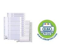 Elba Intercalaire Num¿Rique En Plastique, Format A4, Blanc,
