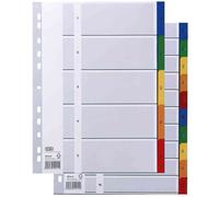 Elba Intercalaires plastiques numérotés A4 1-5 – 5 pièces colorées, PP 0,12 mm