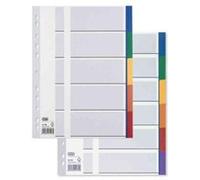 Elba Intercalaire plastique en carte lustrée, onglets colorés
