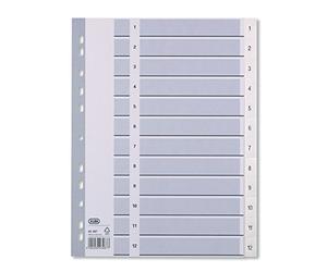 Elba Intercalaires 400013900 en plastique Strong de Line Chiffres, 1-12 1