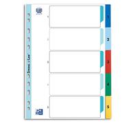 Elba Intercalaires 400013947 en plastique Strong Line, 1-5, 5 pièces, A4, PP avec beschriftbarem Couverture, indéchirable, 5 couleurs avec perforés