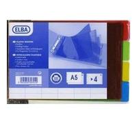 Elba intercalaires pvc translucide 4 positions 210 x148mm a litalienne 51533 G