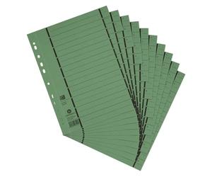 Elba Intercalaires Référence 06456 GN perforé numérotées 1-10 doublé Motif en carton recyclé Vert Lot de 100