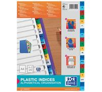 Elba Intercalaires alphabétiques A4 polypropylène couleur – jeu de 21
