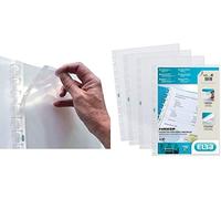 ELBA Lot de 10 pochettes à prospectus Vario-Zipp Transparent Format A4