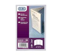 Elba Pochette carte grise PVC 3 compartiments 0,30 mm 80 x 123 mm Lot de 2