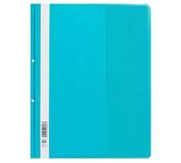 Elba Lot de 25 chemises A4 en plastique à 2 perforations Turquoise