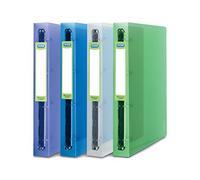 ELBA Lot de 3 Classeurs 4 anneaux 2nd life dos de 40 mm A4 couleur aléatoire translucide