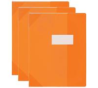 ELBA Lot de 3 Protège-cahiers PVC 150 Strong Line 17x22 cm Translucide orange