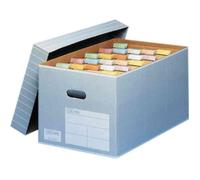 Elba Lot de 5 boîtes d'archives et de transport TRIC A4 – carton ondulé 370×322×622 mm – gris/blanc
