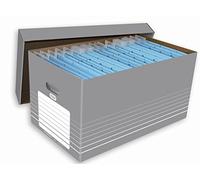 Elba Lot de 5 boîtes d'archives et de transport TRIC A4 – carton ondulé 370×322×622 mm – gris/blanc