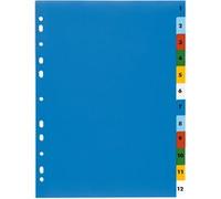 Elba 100204769 Intercalaire numérique A4 en polypropylène 12/100 Couleurs assorties