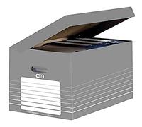 Elba Pack de 10 Conteneurs d'archives avec couvercle A4 Gris