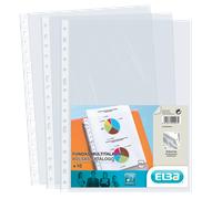 Elba Pack de 10 Couvertures Standard Folio Multi-trous - Matériau PP 70? - Transparent et cristallin