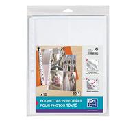 Elba Pack de 10 Pochettes perforées A4 Incolore avec Bande de Renfort Blanc | Couverture Polypro