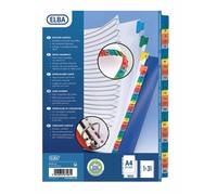 Elba Paquet De 31 Intercalaires Numériques A4+ - Carte Colorée - Strongline