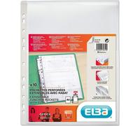 ELBA Pochette à soufflets DIN A4 PP 0,2 mm transparent ouvert en haut 10 pochettes