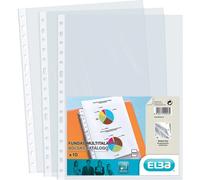 Elba Pochettes Perforées A4 70 Microns Finition Cristal 10 Unités