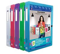 Elba Polyvision Boîte de classement transparente personnalisable 24 x 32 dos 4cm Coloris Assortis Lot de 8
