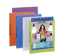 Elba Polyvision Lot de 12 anneaux en polypropylène A4 30 mm 2 anneaux O 25 mm Couleurs assorties