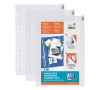 Elba Pochettes perforées à zip en polypropylène A4 14/100ème Incolore – Sachet de 10