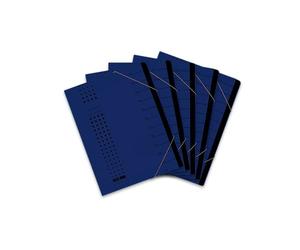 Elba Sorting File Chic, 12 Compartments, Carton Dark Blue, 5 Pezzi