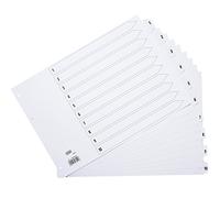 Elba Strongline A3 de 10 intercalaires de séparation à onglets-Blanc