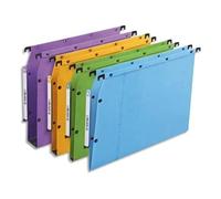 Elba Ultimate Carte Kraft Lot de 25 Dossiers Suspendus pour Armoire A4 Fond 30mm Couleurs Assorties