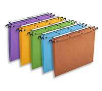 Elba Ultimate Carte Kraft Lot de 25 Dossiers Suspendus pour Tiroir A4 Fond en V Couleurs Assorties
