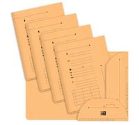 Oxford Chemises sous-dossiers 2 rabats A4 en kraft 240g orange pastel - Lot de 25