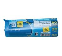 Publi embal lot de 20 sacs poubelle economiques 30 l 12 microns bleus