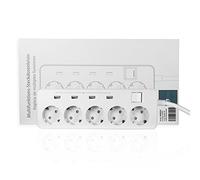 Elbe Inno Bloc Prise Blanche 5 Prises 4 USB avec Interrupteur Câble 1.5 m Prise de Courant pour Cuisine Bureau Salle de Réunion Chambre DE Norme ELSO5U4