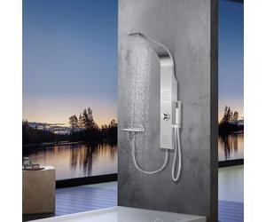 Elbe Panneau Colonne de Douche en Acier Inox 304 avec Hydromassage, Panneau de Douche Multifonctionnel Pour la Salle de Bains