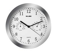 Elbe RELOJ PARED ANALOGICO Plata 25CM Temp/HUMEDAD