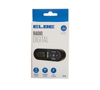 ELBE RF-96 Radio de Digital Pocket FM, recherche automatique ou manuelle des stations, écouteurs stéréo inclus, avec tour de cou, noir