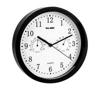 Elbe Horloge murale analogique RP-1005-N – Noire 25 cm avec température et humidité