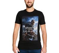 Elbenwald Assassins Creed Valhalla T-Shirt avec Motif Eivor pour Homme Femme Unisexe Coton Noir - XS