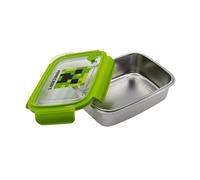 Elbenwald Boîte à Lunch Minecraft en Acier Inoxydable - 19 x 7,5 x 14,5 cm - Motif Creeper - Couvercle sans BPA