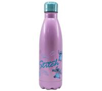 Elbenwald Bouteille d'eau Lilo & Stitch - 780 ml avec motif Aloha Hawaii, hauteur de 26,5 cm, bouteille d'eau avec bouchon à vis - Acier inoxydable/Violet