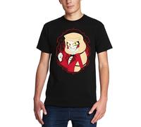 Elbenwald Charlie Morningstar T-Shirt avec imprimé Frontal de Personnage pour Les Fans de Hazbin Hotel - Hommes Femmes Unisexe - Coton - Noir - M
