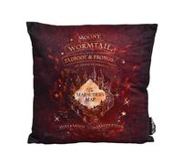 Elbenwald Coussin Harry Potter avec Design de la Carte du Maraudeur - 40 x 40 cm - avec Motif Marauders Map - pour Hommes Femmes Unisexe - Idée Cadeau - Coussin décoratif - Rouge