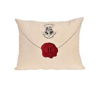 Elbenwald Coussin Harry Potter avec Design De La Lettre De Poudlard - 42 X 12 X 34 Cm - avec L'adresse De Harry Au Dos - pour Homme Femme Unisexe - Idée Cadeau - Coussin Décoratif - Blanc Beige