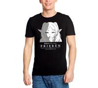 Elbenwald Frieren T-Shirt avec Motif de Personnage pour Hommes Femmes Unisexe Coton Noir - XXL