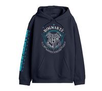 Elbenwald Harry Potter Poudlard School of Witchcraft Sweat à capuche unisexe en coton pour homme et femme Bleu, bleu, XL