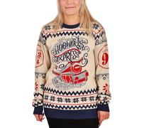 Elbenwald Harry Potter Pull en Tricot avec Motif Poudlard Express pour Hommes Femmes Unisexe Coton Beige - XL