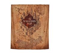 Elbenwald Harry Potter Rideau de douche Bannière murale Carte du Maraudeur Impression sur le devant 180 x 200 cm Polyester Beige