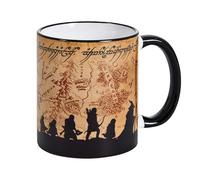 Elbenwald Le Seigneur des Anneaux Tasse Les Compagnons de la Terre du Milieu 320 ml Passe au lave-vaisselle et au micro-ondes Céramique